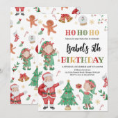 Verjaardag van de Kerstman en Elfen Kaart (Voorkant / Achterkant)