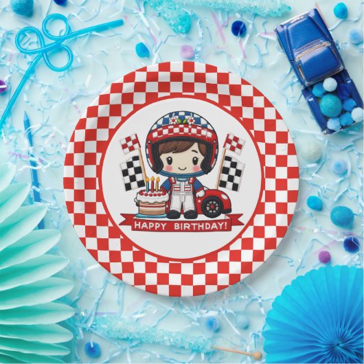 Verjaardag van de Kinder coureur Papieren Bordje (Feest)