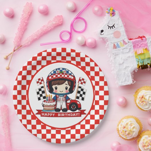 Verjaardag van de Kinder coureur Papieren Bordje (Feest)