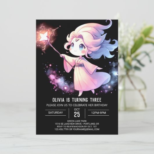 Verjaardag van de Kinder tovenaar Kaart (Staand voorkant)