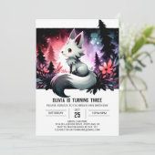 Verjaardag van de Kinder wolf Kaart (Staand voorkant)