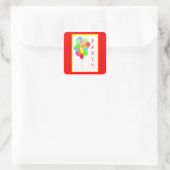 Verjaardag van de kinderen in de kleurrijke ballon vierkante sticker (Tas)
