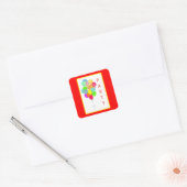 Verjaardag van de kinderen in de kleurrijke ballon vierkante sticker (Envelop)