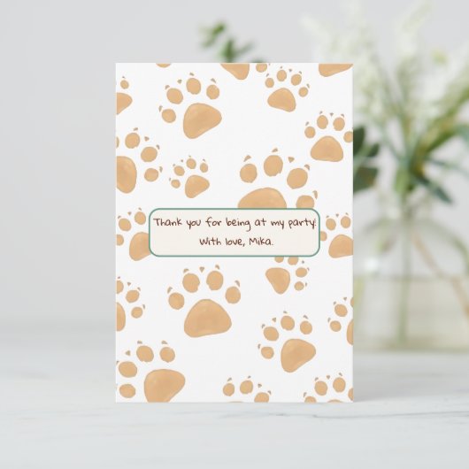 Verjaardag van de kinderen in Oerwoud stijl Bedankkaart (Staand voorkant)