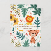 Verjaardag van de kinderen in Oerwoud stijl Bedankkaart (Voorkant / Achterkant)