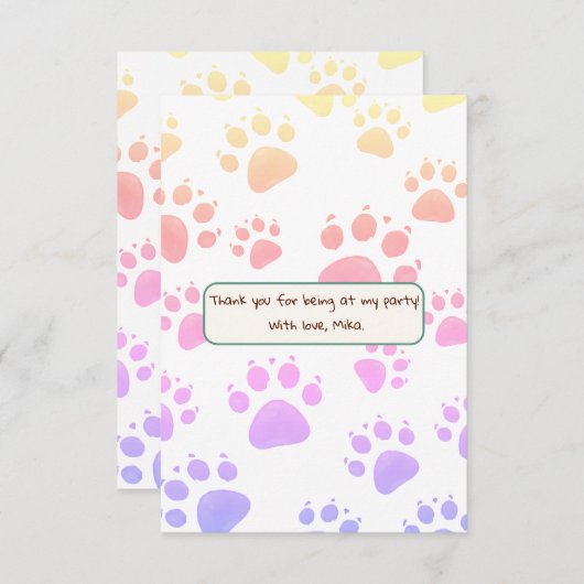 Verjaardag van de kinderen in Oerwoud stijl Bedankkaart (Voorkant / Achterkant)