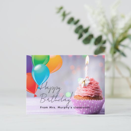 Verjaardag van de kinderen van de leraar briefkaart (Staand voorkant)