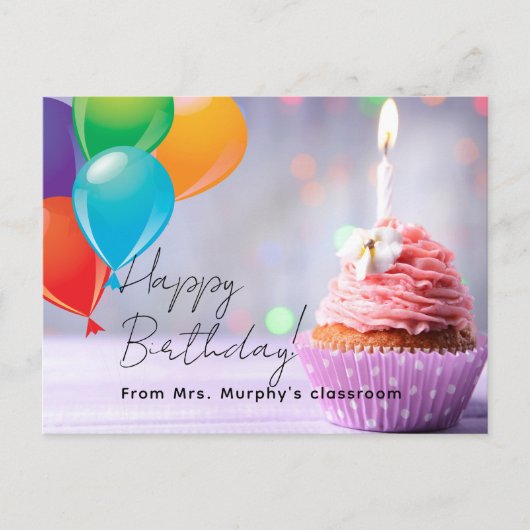 Verjaardag van de kinderen van de leraar briefkaart (Voorkant)