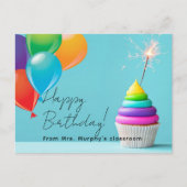 Verjaardag van de kinderen van de leraar briefkaart (Voorkant)