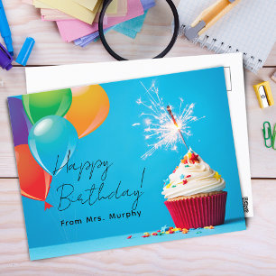 Verjaardag van de kinderen van de leraar briefkaart