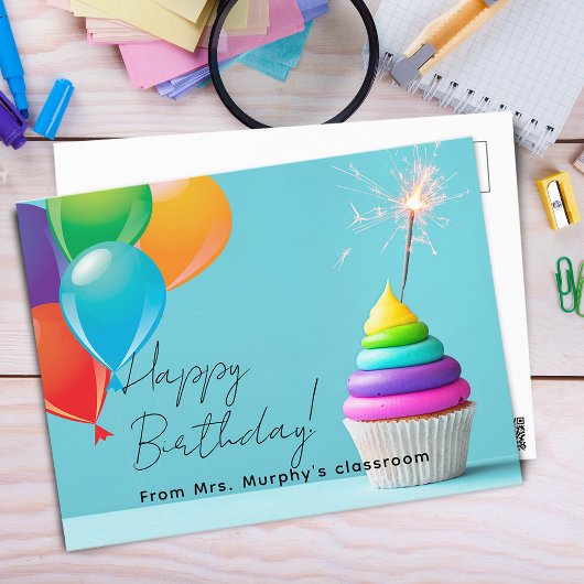 Verjaardag van de kinderen van de leraar briefkaart