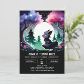 Verjaardag van de kleine betoverde wolf kaart (Staand voorkant)