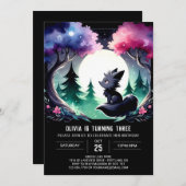 Verjaardag van de kleine betoverde wolf kaart (Voorkant / Achterkant)