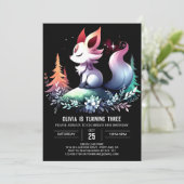 Verjaardag van de kleine magische wolf kaart (Staand voorkant)