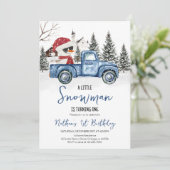 Verjaardag van de kleine sneeuwman kaart (Staand voorkant)