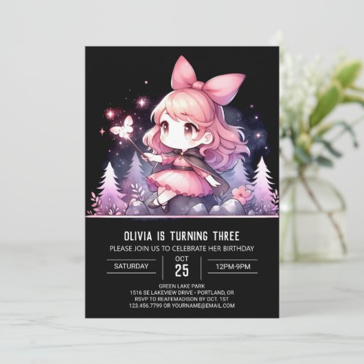 Verjaardag van de kleine tovenaar kaart (Staand voorkant)