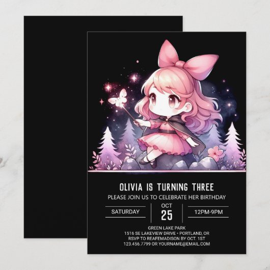 Verjaardag van de kleine tovenaar kaart (Voorkant / Achterkant)