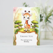 Verjaardag van de Kleine Whimsical Giraffe Bedankkaart (Staand voorkant)