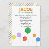 Verjaardag van de kleurrijke ballonnen kaart (Voorkant / Achterkant)