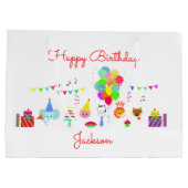 Verjaardag van de kleurrijke kinderen groot cadeauzakje (Achterkant)