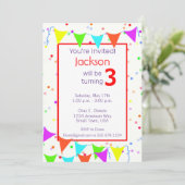 Verjaardag van de kleurrijke kinderen kaart (Staand voorkant)