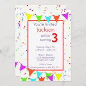 Verjaardag van de kleurrijke kinderen kaart (Voorkant / Achterkant)