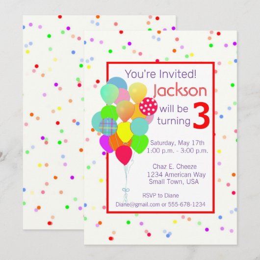 Verjaardag van de kleurrijke kinderen kaart (Voorkant / Achterkant)