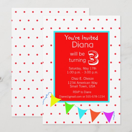 Verjaardag van de kleurrijke kinderen kaart (Voorkant / Achterkant)