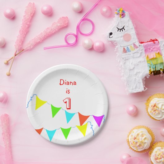 Verjaardag van de kleurrijke kinderen papieren bordje (Feest)