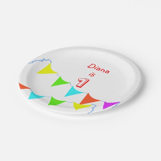 Verjaardag van de kleurrijke kinderen papieren bordje (Gekanteld)