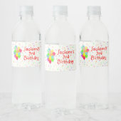 Verjaardag van de kleurrijke kinderen waterfles etiket (Flessen)