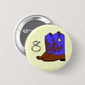 verjaardag van de laarzen ronde button 5,7 cm (Voorkant /achterkant)