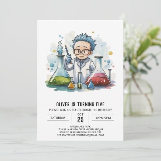 Verjaardag van de laboratoriumwetenschapper van ki kaart (Staand voorkant)