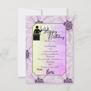 Verjaardag van de leraar kaart