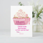 Verjaardag van de leraar kaart (Staand voorkant)
