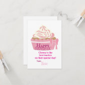 Verjaardag van de leraar kaart (Voorkant / Achterkant in situ)