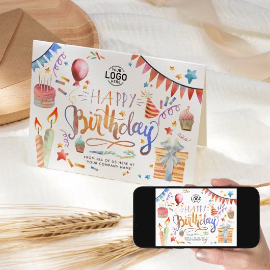 Verjaardag van de Logo Fun Colorful Party toevoege Kaart