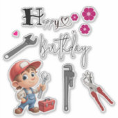 Verjaardag van de loodgieter sticker (Voorkant)