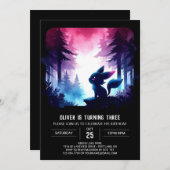 Verjaardag van de magische kitten kaart (Voorkant / Achterkant)