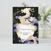 Verjaardag van de Magische Pastel Draak Bedankkaart (Staand voorkant)