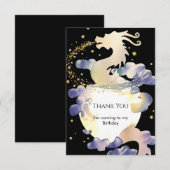 Verjaardag van de Magische Pastel Draak Bedankkaart (Voorkant / Achterkant)