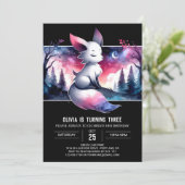 Verjaardag van de magische wolf kaart (Staand voorkant)