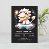 Verjaardag van de Majestic Fantasy Lion Kaart (Staand voorkant)