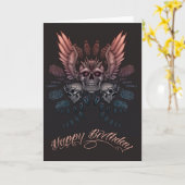 Verjaardag van de mechanische schedel kaart (Gele Bloem)