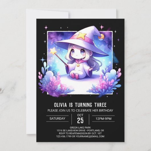 Verjaardag van de Minimalist Dreamy Wizard Kaart (Voorkant)