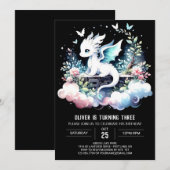 Verjaardag van de Minimalist Enchanted Dragon Kaart (Voorkant / Achterkant)