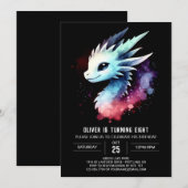 Verjaardag van de Minimalist Mighty Dragon Kaart (Voorkant / Achterkant)