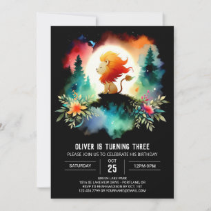 Verjaardag van de Minimalistische Fantasy Lion Kaart