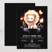Verjaardag van de Minimalistische Fantasy Lion Kaart (Voorkant / Achterkant)