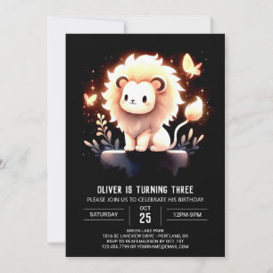 Verjaardag van de Minimalistische Fantasy Lion Kaart